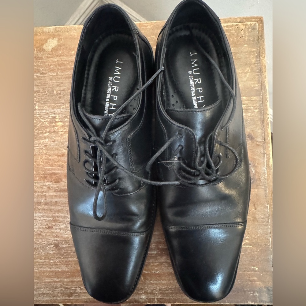 J. Murphy By Johnston & Murphy Men Leather Cap Toe Shoe 10.5